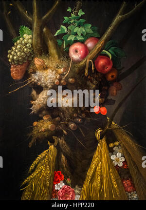 Vier Jahreszeiten in einem Kopf von Giuseppe Arcimboldo (c.1527-1593), Öl auf Holz, c.1590 Stockfoto