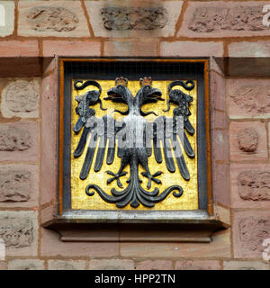 Wappen mit Doppeladler in Nürnberg, Deutschland Stockfoto