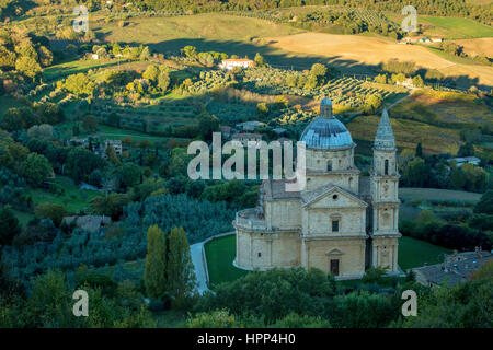 Toskana und Madonna di San Biagio, Montepulciano, Toskana, Italien Stockfoto