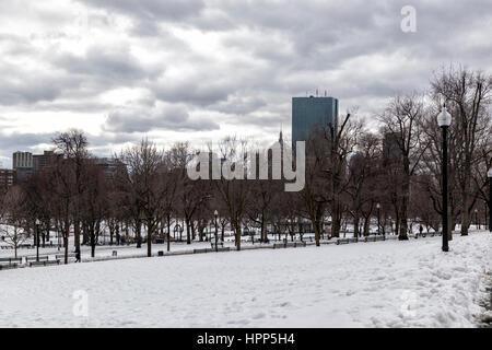 Winter auf Boston Common Stockfoto