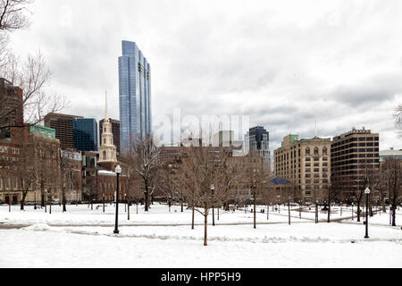 Winter auf Boston Common Stockfoto