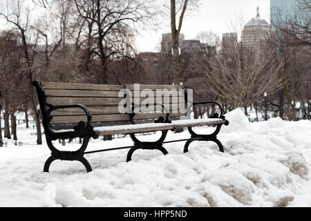 Winter auf der Boston Common Stockfoto