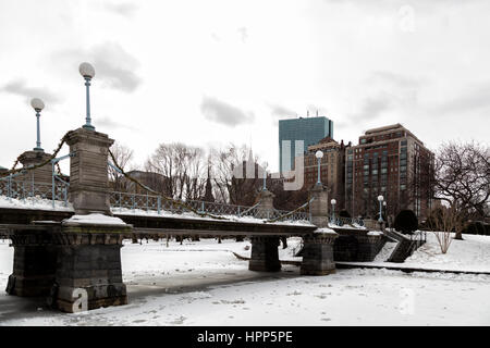 Winter in Boston Garden Stockfoto