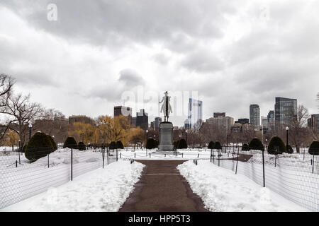 Winter in Boston Garden Stockfoto