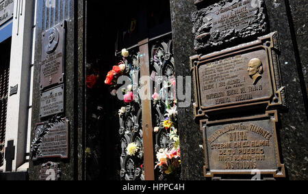 Eva Peron das Grab am Friedhof La Recoleta im Stadtteil Recoleta von Buenos Aires Argentina Bild von SAM BAGNALL Stockfoto