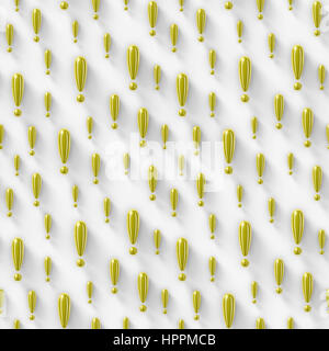 nahtloser 3d Hintergrund mit goldenen Ausrufezeichen Stockfoto