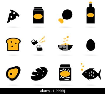 11272907 - 12 Lebensmittel. elegante Gruppe von verschiedenen Lebensmittel-Vektor-Objekte. Stockfoto