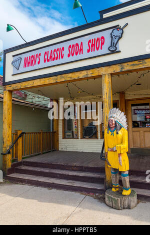 Zigarrenladen indische Carving, Black Diamond, Alberta, Kanada Stockfoto