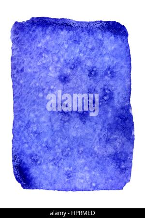 Marineblaue Aquarell hand gezeichneten Banner. Vektor Aquarell Papierstruktur strukturierten Hintergrund. Abstrakte Handfarbe Fleck isolierten auf weißen Hintergrund Stock Vektor