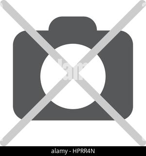 Kein Foto Kamerasymbol flach. Stock Vektor