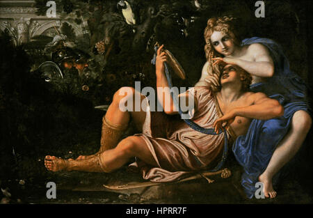 Annibale Carracci (1560-1609). Italienischer Maler. Rinaldo und Armida, ca.1601. Farnese-Sammlung. Nationales Museum von Capodimonte. Neapel. Italien. Stockfoto