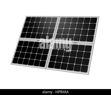 Einzelnen Solar-Panel, Isolated on White Background 3D Illustration Stockfoto