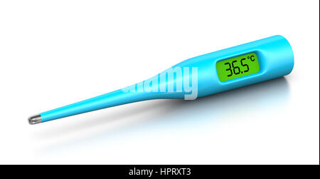 Klinischen Digitalthermometer auf weißem Hintergrund 3D Illustration Stockfoto