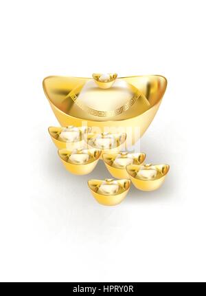 Chinese New Year goldenen Barren ornament Stock Vektor