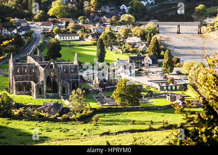 Die Ruinen von Tintern Abbey in Monmouthshire, Wales. Stockfoto