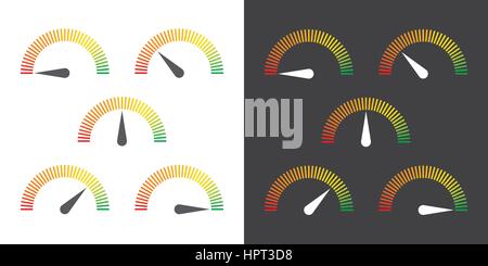 m Zeichen Infografik messen Element von rot zu grün Vektor-illustration Stock Vektor