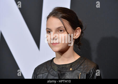 New York, USA. 24. Februar 2017.  Dafne Keen besucht die "Logan" New special screening im Rose Theater, Jazz at Lincoln Center am 24. Februar 2017 in New York City.  Kredit: Erik Pendzich/Alamy Live News Stockfoto
