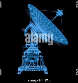 3D-Rendering x Ray Sat isoliert auf schwarz Stockfoto