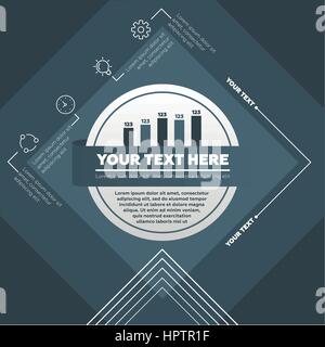 Vektor-Infografik Vorlage hergestellt aus Linien und Symbole Stock Vektor