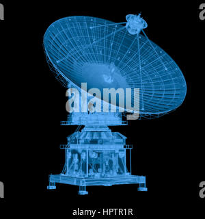 3D-Rendering x Ray Sat isoliert auf schwarz Stockfoto