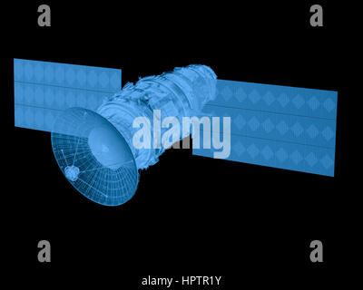 3D-Rendering x Ray Sat isoliert auf schwarz Stockfoto