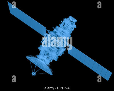 3D-Rendering x Ray Sat isoliert auf schwarz Stockfoto