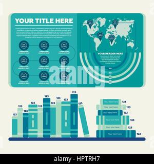 Infografik-Elemente. Balkendiagramm und Kreisdiagramm Stock Vektor