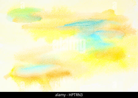 Pastell gelb abstrakte Aquarell Hintergrund mit Papier txture Stockfoto
