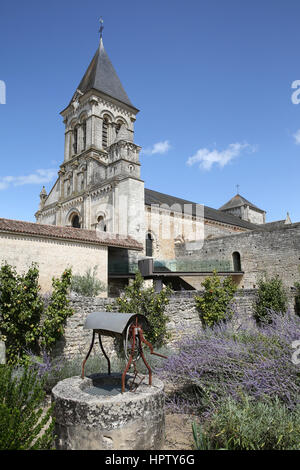 Nieul-Sur-l'Autise, (Westfrankreich), August 2014: Abtei von Saint-Vincent Stockfoto