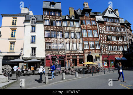 Rennes (Bretagne, Frankreich): 'place du champ-jacquet" Platz Stockfoto
