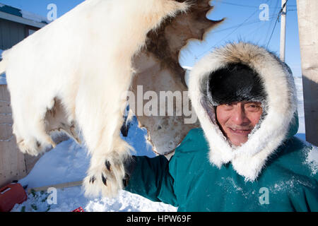 Inuit jagen am Nordpol Stockfoto