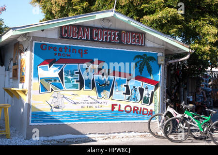 Kubanische Coffee Queen Restaurant in Key West, Florida. Stockfoto