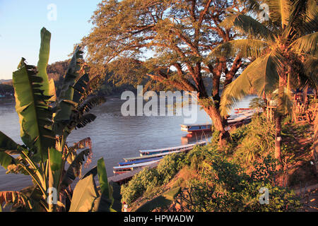 Laos, Luang Prabang, Mekong-Fluss, Stockfoto