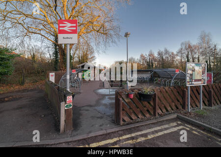 Sudbury-Station auf der kurzen Sudbury-Nebenbahn in Suffolk Stockfoto