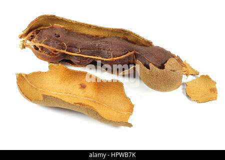 Tamarind isoliert auf weißem Hintergrund Stockfoto