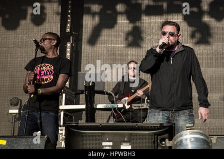 Shaun Ryder - Black Grape, Die Live Beim Festival Nr. 6 Auftreten Portmeirion Wales September 2015 Stockfoto