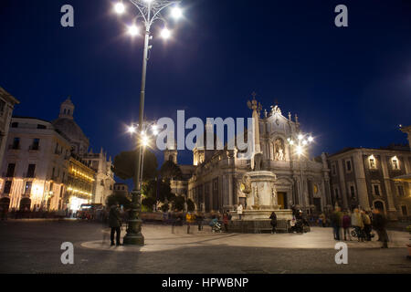 CATANIA, Italien - Januar, 01: Ansicht von Catania Kathedrale und die Kirche der Abtei von Sant ' Agata am 1. Januar 2017 Stockfoto