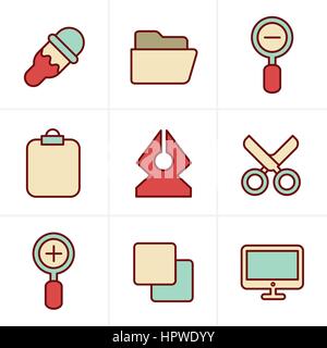 Ikonen-Stil Grafik Design-Ikonen Stock Vektor