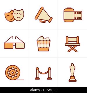 Ikonen-Stil Movie Icons Vektor-design Stock Vektor
