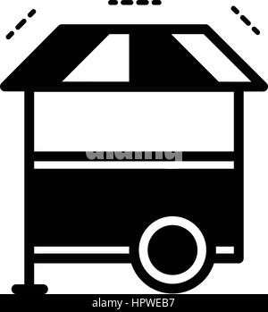 Hot Dog Cart Icon Schwarz Farbe Stock Vektor