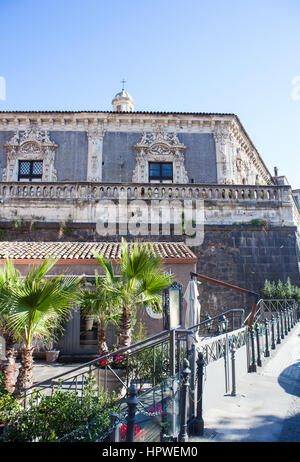 Blick auf den barocken Palast Biscari in Catania, Sizilien. Italien Stockfoto