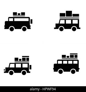 Automobillogistik und Transport-Symbole Stock Vektor