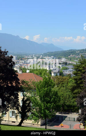 Chambéry (Savoyen, Ostfrankreich): Blick von der Straße nach dem Granier-Pass Stockfoto