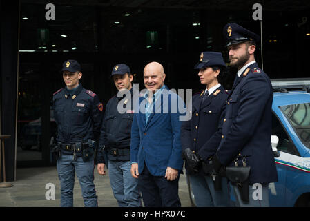 Rom, Italien. 24. Februar 2017. Luca Zingaretti besucht den Fototermin der italienischen Fiktion "Il Commissario Montalbano" Credit: Andrea Bracaglia/Pacific Press/Alamy Live News Stockfoto