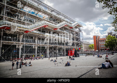 Fassade des Centre Georges Pompidou in Paris, Frankreich Stockfoto