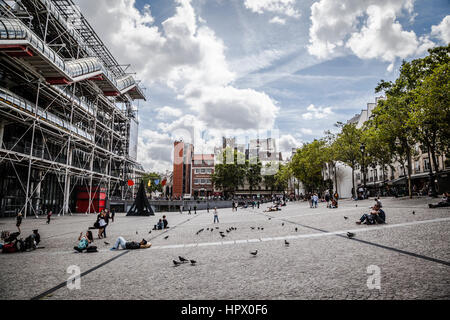 Fassade des Centre Georges Pompidou in Paris, Frankreich Stockfoto