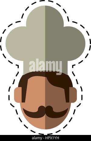 Cartoon-Gesicht-Chef-Restaurant-symbol Stock Vektor