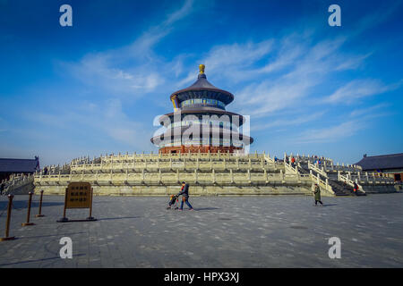 Peking, CHINA - 29. Januar 2017: Tempel des Himmels, imperial Komplex mit spektakulären Sakralbauten befindet sich im zentralen Stadtteil Südost, Stockfoto