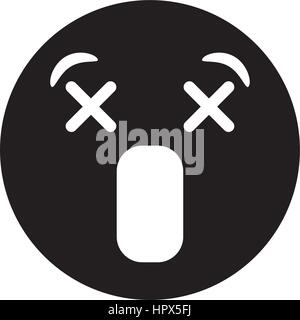 Dizzy Emoticon Stil Piktogramm Stock Vektor