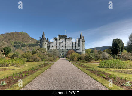 Inveraray Castle in der Nähe von Inveraray in der Grafschaft Argyll, im westlichen Schottland Stockfoto